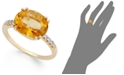 Macy's 14k Gold Ring, Citrine (3 ct. t.w.) and Diamond Accent Oval Ring